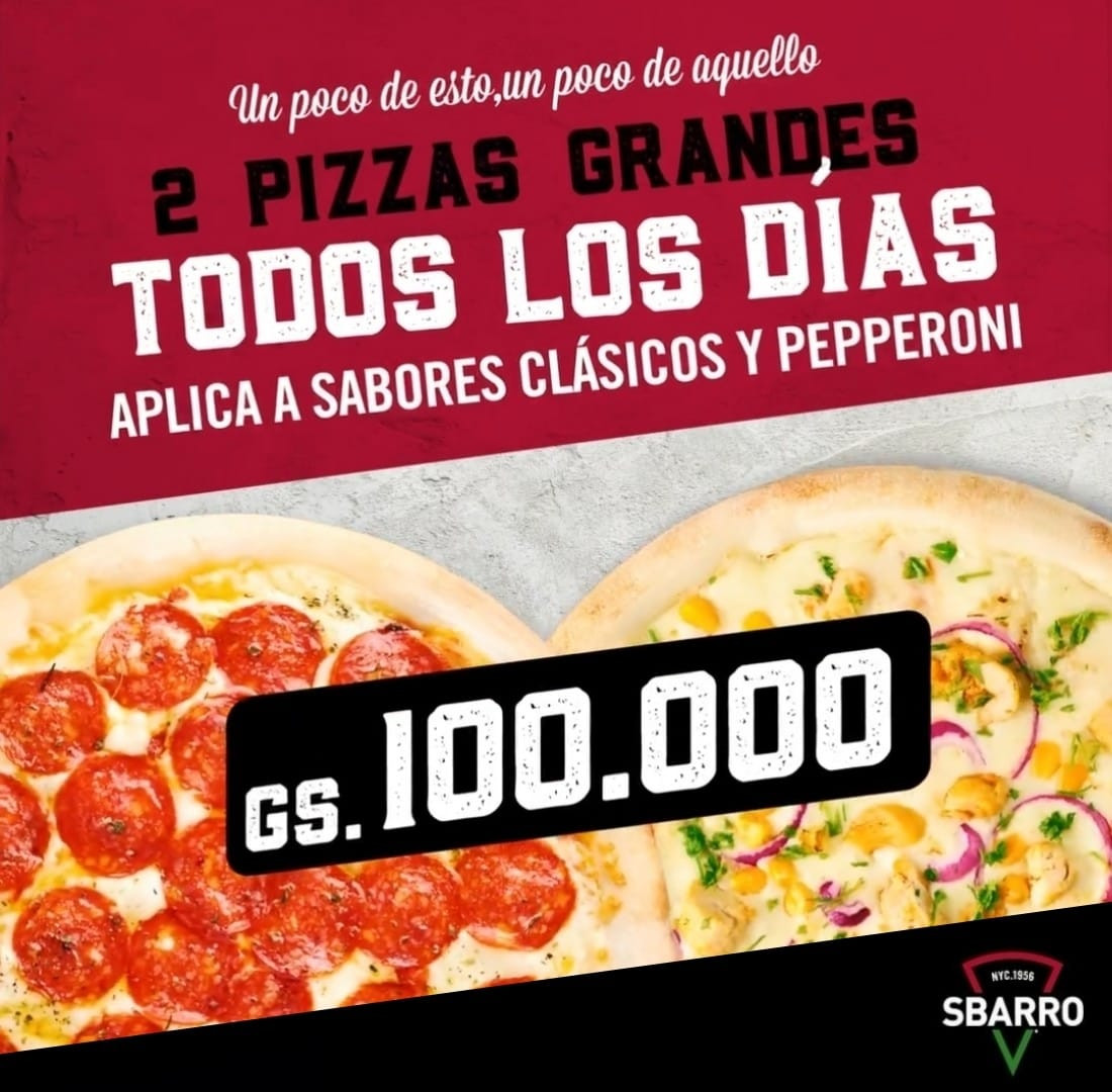 ¡Promo Doblete! 2 Pizzas Grandes + 1 Gaseosa 2LT