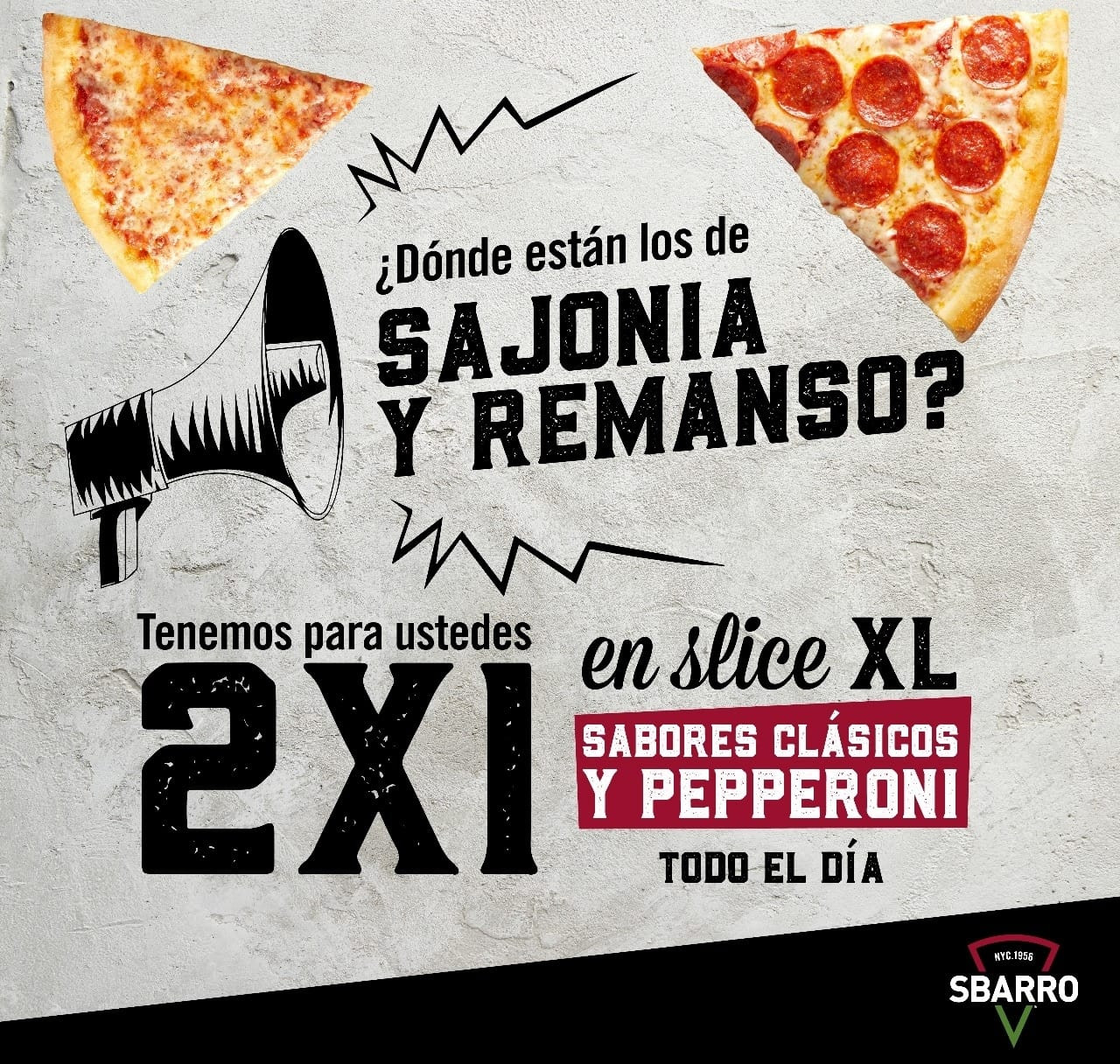 2x1 Slice XL Sabores Clásicos y Pepperoni